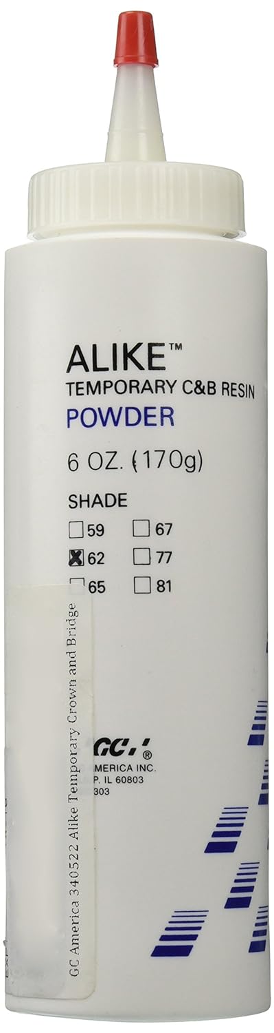 GC 340522 Alike Temporary Crown & Bridge Resin Powder Self Cure Fast Set 170gm #62 GC 340522 Alike Temporary Crown & Bridge Resin Powder Self Cure Fast Set 170gm #62